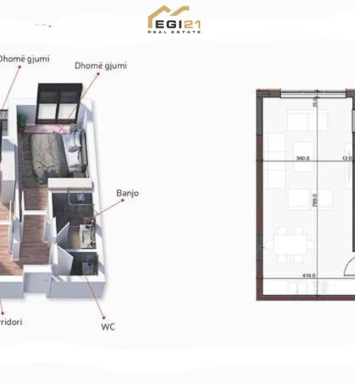 Banesë 79.72m² për SHITJE, Mati 1