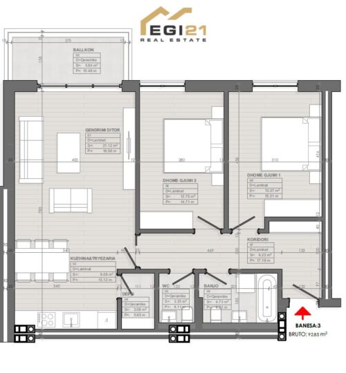 Banesë 92.85 m² për SHITJE, Dragodan