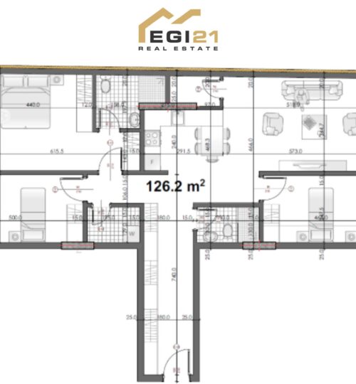 Banesë 126.20m² për SHITJE, Rruga C