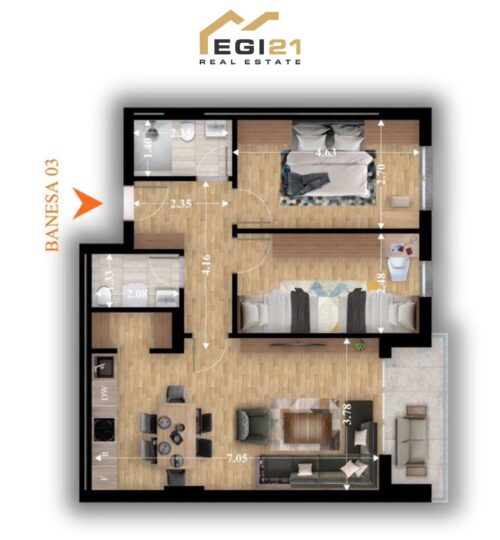 Banesë për #SHITJE 79.11m² – Fushë Kosovë!