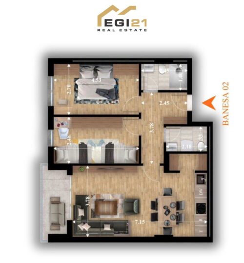 Banesë për #SHITJE 79.74m² – Fushë Kosovë!