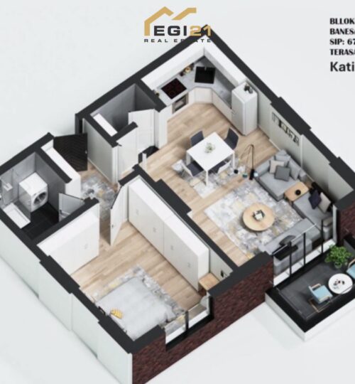 Banesë për #SHITJE 67.73m² + 10.08m² Terrasë – Prishtina e Re, Kompleksi Trisa!